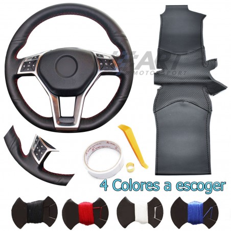 Capa De Volante Em Couro Preto Compat Vel Mercedes Gla