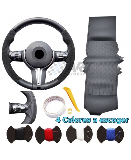 Black Leather Steering Wheel Cover For Bmw F15 X5 F16 X6 Con Pack M - Seat Altea Steering Wheel Cover